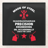 Quadragenarische verjaardag glazen onderzetter (Voorkant)