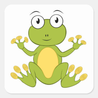 Quadratische Aufkleber - Frosch Vierkante Sticker