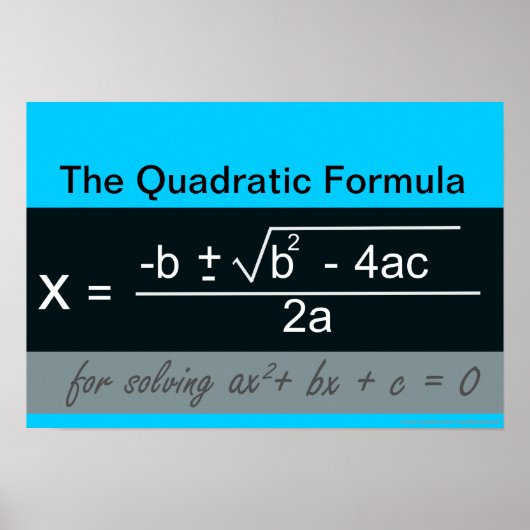 Quadratische Formule Wiskunde Poster (Voorkant)