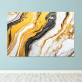 Quadro Abstrato amarelo, preto, branco em Canvas Afdruk (Insitu (Houten vloer))