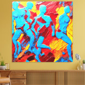 Quadro Abstrato em Canvas A Reconstrução Humana (Insitu (Woonkamer))