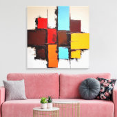 Quadro Decorativo em Canvas Abstração Quadriculada (Insitu (Woonkamer))