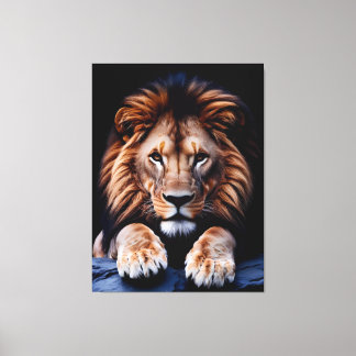 Quadro Decorativo Rosto de Leão Canvas Afdruk