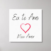 Quadro eu te amo impressão em canvas