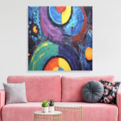 Quadro Pintura Abstrata em Canvas Dança de Cores (Insitu (Woonkamer))