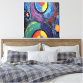 Quadro Pintura Abstrata em Canvas Dança de Cores (Insitu (Slaapkamer))