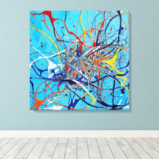 Quadro Pintura Abstrata em Canvas Fluidez Cósmica (Insitu (Houten vloer))