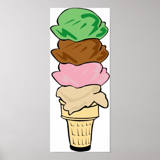 Quadruple Ice Cream Cone Poster (Voorkant)
