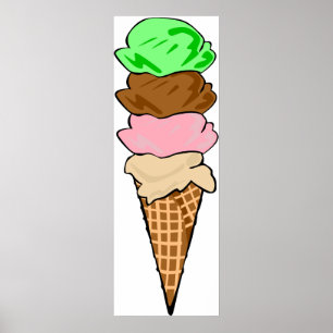 Quadruple Ice Cream Cone Poster