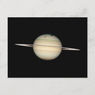 Quadruple Saturn Moon Transit Briefkaart