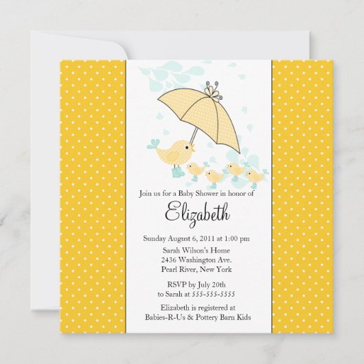 QUADRUPLES maman et invitation de baby shower (Devant)