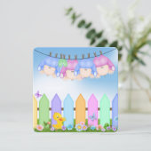 Quadruplet Baby shower Kaart (Staand voorkant)