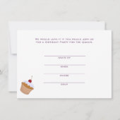 Quadruplets Cupcake Invitation d'anniversaire (Dos)