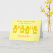 Quadruplets Félicitations pour la carte de naissan (Fleur jaune)