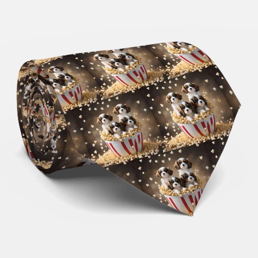 Quads Cavalier Spaniel Puppies in de popcorn, Stropdas (Opgerold)