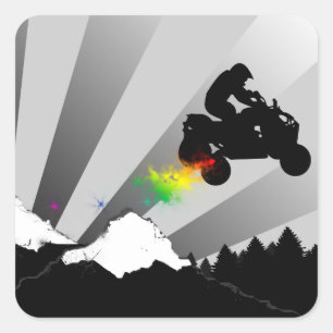 Quads Dirt Trail ATV Vierkante Sticker