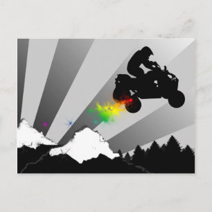 quads regenboogspoor. briefkaart