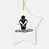 QUADS - TWEE SPOCK-DRUMS KERAMISCH ORNAMENT (Links)