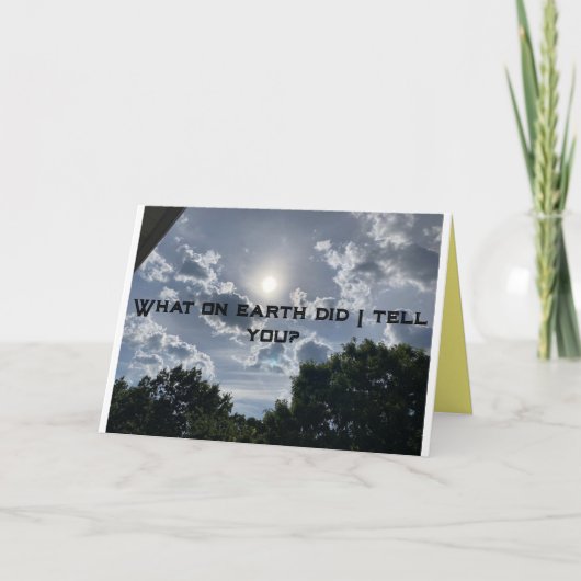 "Qu'ai-je dit ?" sorte de carte de voeux (Devant)