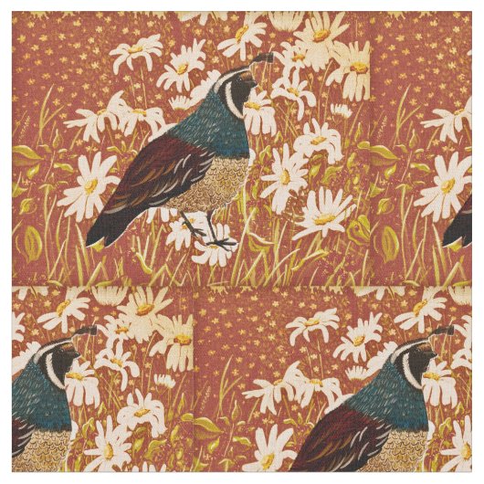 Quail Dans La Tissu De Faisées Automatiques (Fermer)