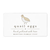 Quail Egg Carton Étiquette Personnaliser pour Farm (Devant)