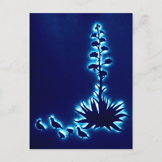 Quail en Agave Briefkaart (Voorkant)