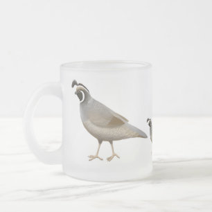 Quail Family Frosted Glass Mok