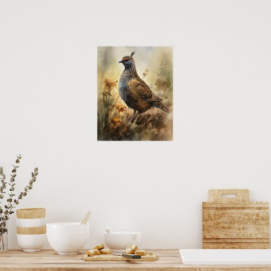 Quail Farm Animal Art Imprimer Poster (Cuisine)
