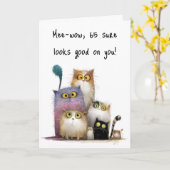 Quaint Cats with Big Eyes 65th Birthday Greeting Kaart (Gele Bloem)