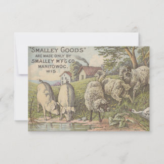 Quaint Farmhouse Animals Rustin Country Scene Bedankkaart