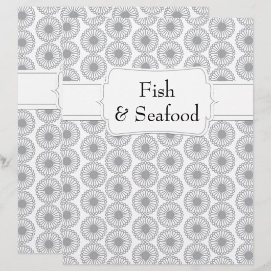 Quaint Gray Floral Recipe Divider (Voorkant / Achterkant)