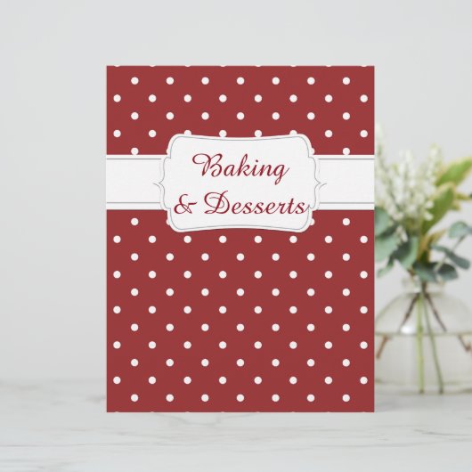 Quaint Maroon Dot Pattern Recipe Divider (Staand voorkant)