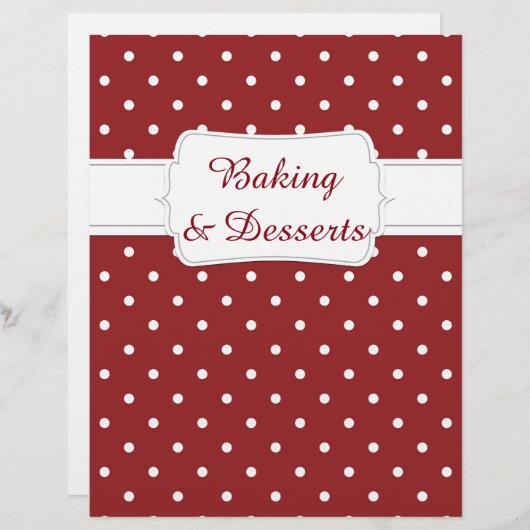 Quaint Maroon Dot Pattern Recipe Divider (Voorkant / Achterkant)