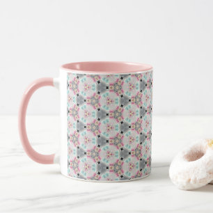 Quaint, Quiet, Retro Roze Patroon Koffie Mok