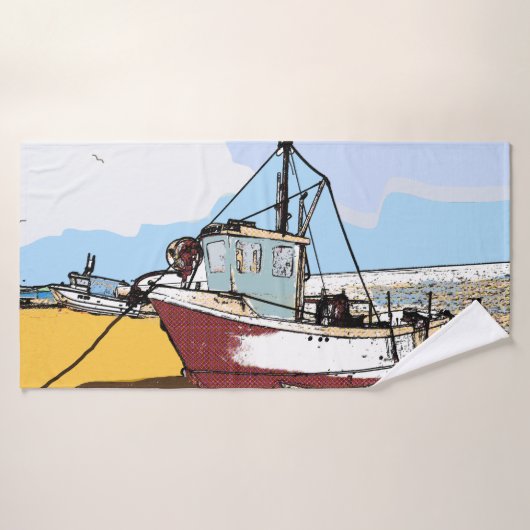 Quaint Vissen Boat Bad Handdoek (Badhanddoek)