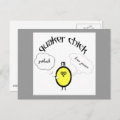 Quaker chick - love peace potluck (of wat dan ook) briefkaart (Voorkant / Achterkant)