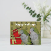 Quaker Parrot-kerstfeestdag Briefkaart (Staand voorkant)