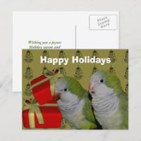 Quaker Parrot-kerstfeestdag Briefkaart