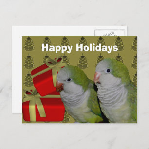 Quaker Parrot-kerstfeestdag Briefkaart