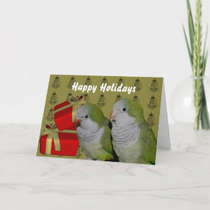 Quaker Parrot Parkiet Kerstvakantie Kaart
