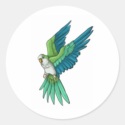 Quaker Parrot-producten Ronde Sticker (Voorkant)