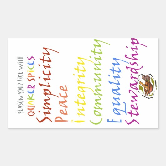 Quaker Specices Rechthoekige Sticker (Voorkant)