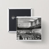 Quakers Meeting, van Ackermann Vierkante Button 5,1 Cm (Voorkant /achterkant)