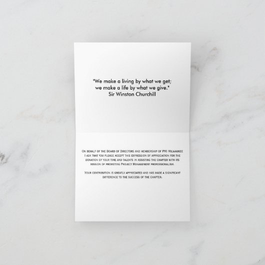 Qualité d'impression de logo de PMI, Merci ! (Intérieur)