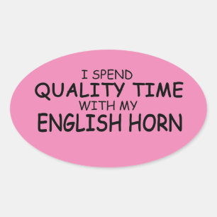 Qualité Heure Anglais Horn Oval Sticker