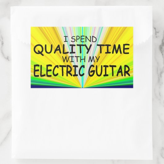 Qualité Temps Guitare électrique Sticker rectangul (Sac)