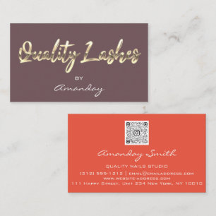 Quality Lash Extension QRCode Logo Coral RoseGold Visitekaartje