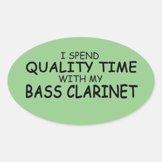 Quality Time Bass Clarinet Oval Sticker (Voorkant)