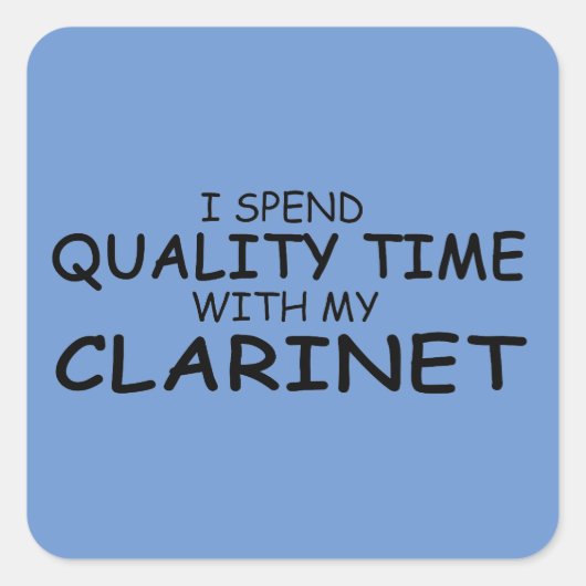 Quality Time Clarinet Square Sticker (Voorkant)