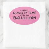 Quality Time English Horn Oval Sticker (Tas)